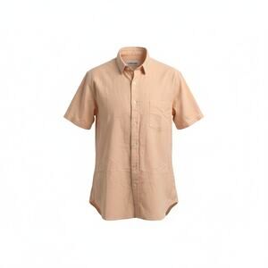 Cacharel Short Sleeve Button Up Shirt Men's 16 Salmon Color